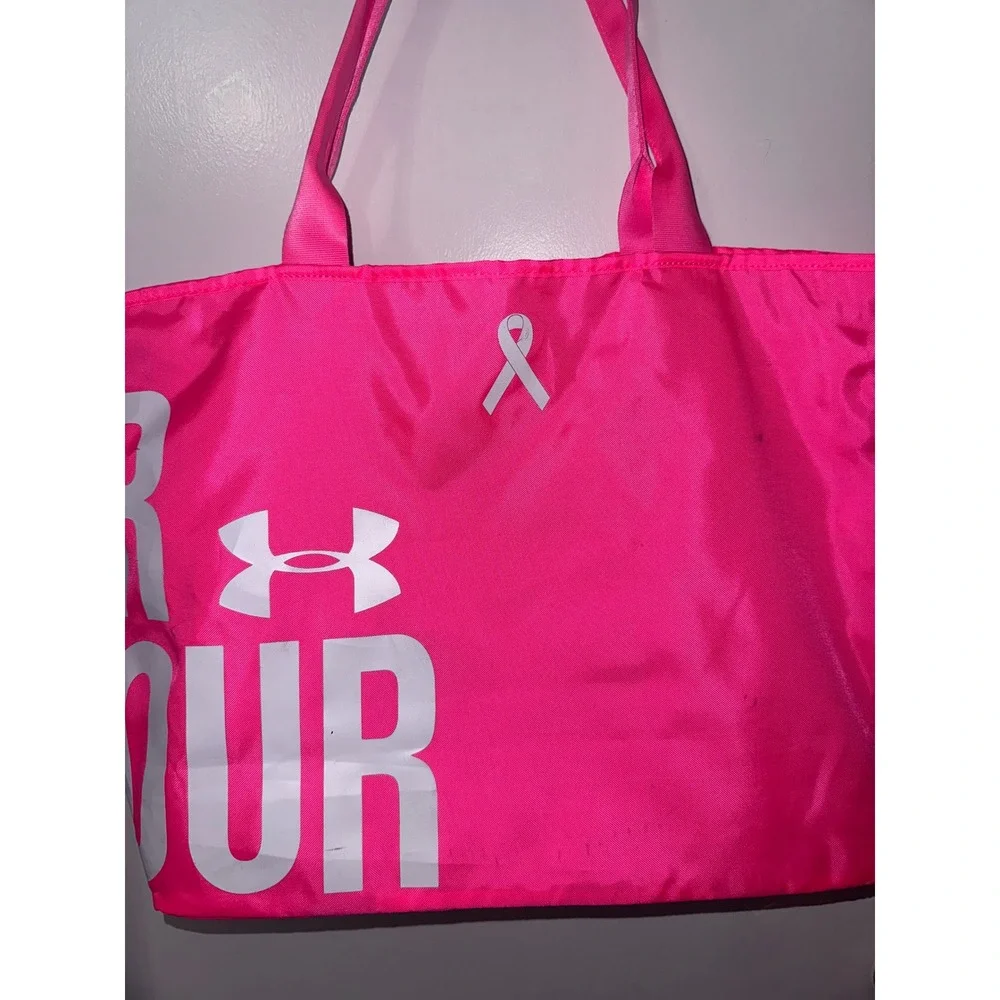 Under Armour Power In Pink Tote Bag Neon Pink Breast Cancer Awareness Gym Pouch